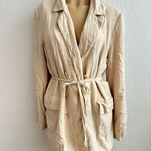 FREE PEOPLE OLIVIA BLAZER In Pebble Jacket Double Button